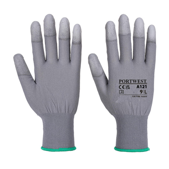 Luva com ponta dos dedos em PU (pack 12 unid.)-Cinzento-XS-RAG-Tailors-Fardas-e-Uniformes-Vestuario-Pro