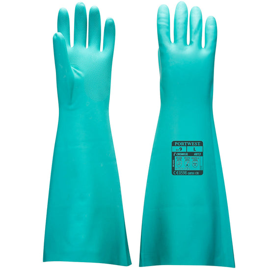 Luva de nitrilo de comprimento extensível-Verde-M-RAG-Tailors-Fardas-e-Uniformes-Vestuario-Pro
