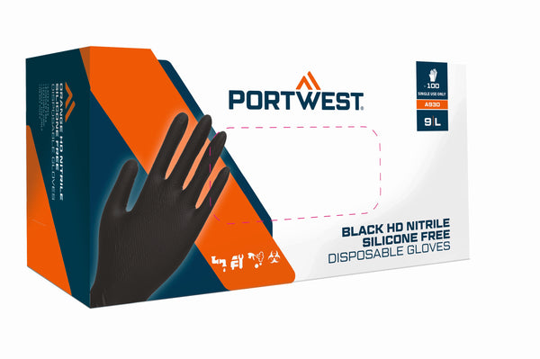 Luva descartável de vinil em pó (Pk100) Laranja-Preto-S-RAG-Tailors-Fardas-e-Uniformes-Vestuario-Pro