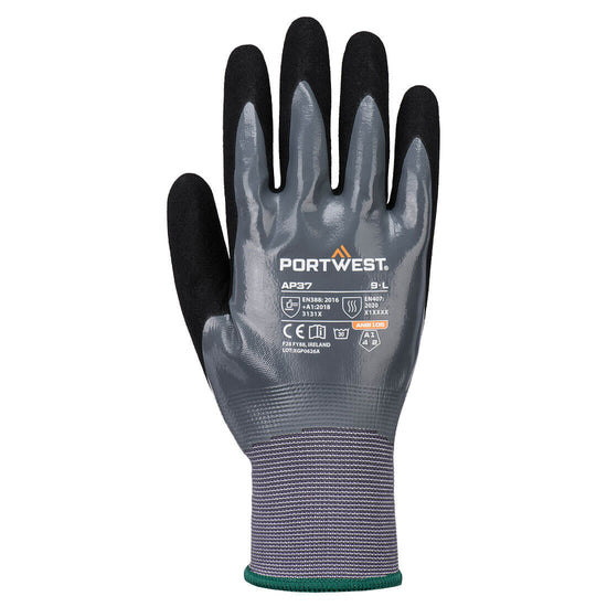 Luvas Grip 15 Nitrile Foam Touch Screen-Cinzento/preto-S-RAG-Tailors-Fardas-e-Uniformes-Vestuario-Pro