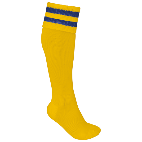 Meias de Desporto às Riscas Unissexo-Amarelo Desportivo/Azul Royal Escuro-27/30 EU-RAG-Tailors-Fardas-e-Uniformes-Vestuario-Pro