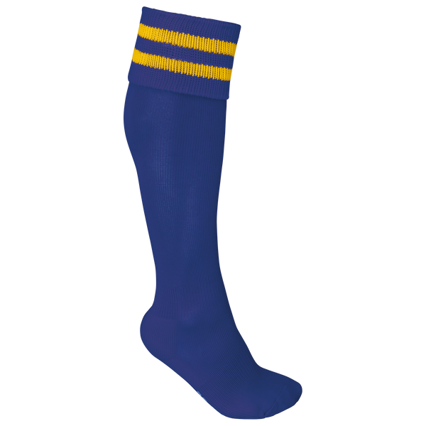 Meias de Desporto às Riscas Unissexo-Azul Royal Escuro/Amarelo Desportivo-27/30 EU-RAG-Tailors-Fardas-e-Uniformes-Vestuario-Pro