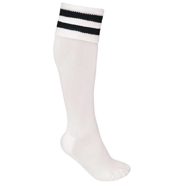 Meias de Desporto às Riscas Unissexo-Branco / Preto-27/30 EU-RAG-Tailors-Fardas-e-Uniformes-Vestuario-Pro