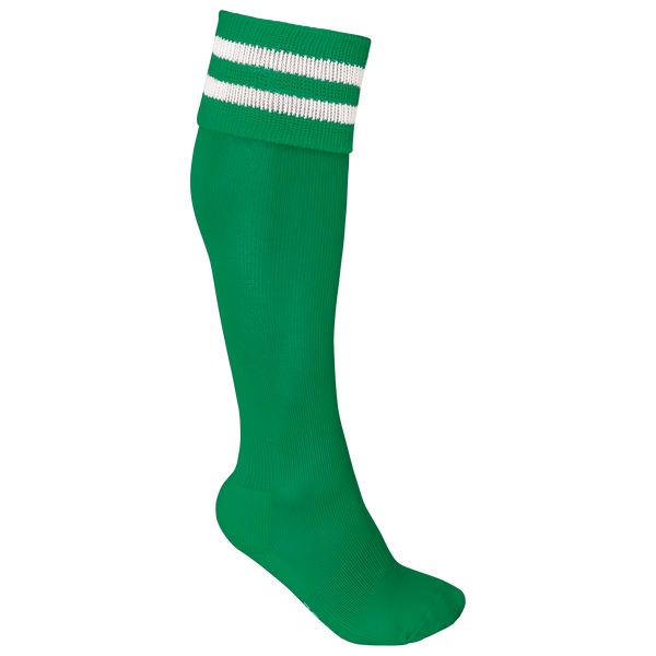 Meias de Desporto às Riscas Unissexo-Verde Kelly Desportivo / Branco-27/30 EU-RAG-Tailors-Fardas-e-Uniformes-Vestuario-Pro