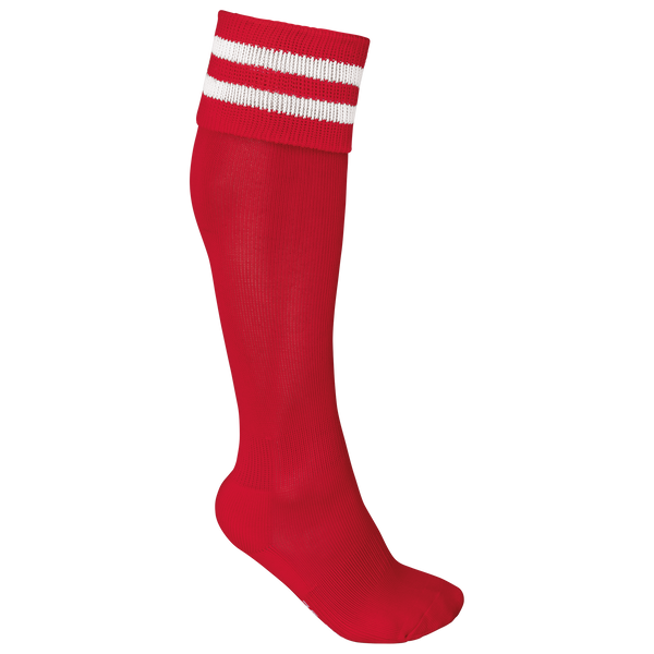 Meias de Desporto às Riscas Unissexo-Vermelho Desportivo / Branco-27/30 EU-RAG-Tailors-Fardas-e-Uniformes-Vestuario-Pro