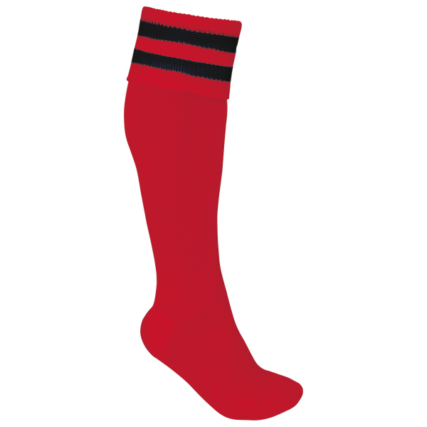 Meias de Desporto às Riscas Unissexo-Vermelho Desportivo / Preto-27/30 EU-RAG-Tailors-Fardas-e-Uniformes-Vestuario-Pro