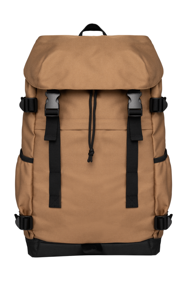 Mochila Eco-responsável Unissexo-Camel Escuro / Preto-Único-RAG-Tailors-Fardas-e-Uniformes-Vestuario-Pro