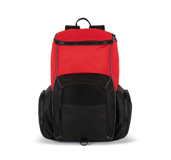 Mochila de desporto reciclada com porta-objectos-Red / Black-Único-RAG-Tailors-Fardas-e-Uniformes-Vestuario-Pro