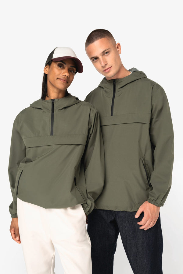 Camisola 1/2 fecho corta-vento impermeável eco-responsável unissexo