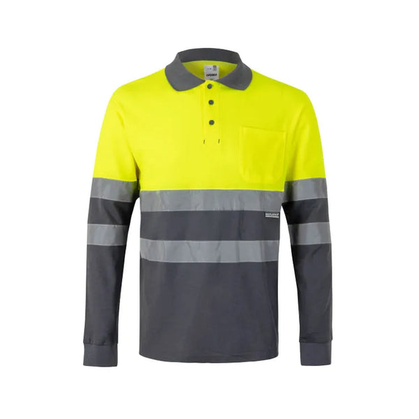 POLO ALGODAO BICOLOR MANGA COMPRIDA ALTA VISIBILIDADE-RAG-Tailors-Fardas-e-Uniformes-Vestuario-Pro