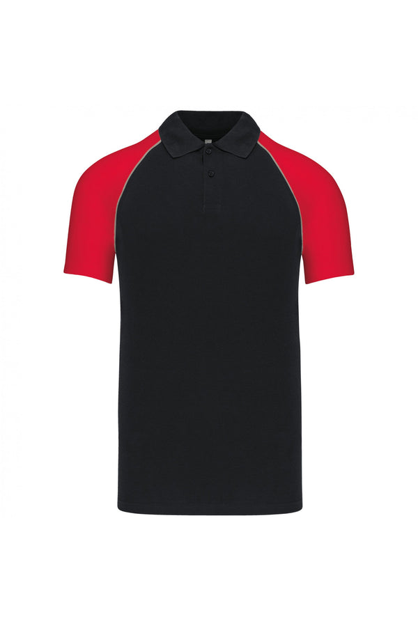 POLO BASEBALL HOMEM BICOLOR-Preto / Vermelho-S-RAG-Tailors-Fardas-e-Uniformes-Vestuario-Pro