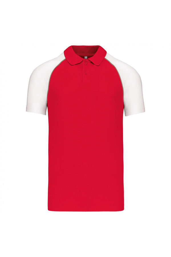 POLO BASEBALL HOMEM BICOLOR-Vermelho / Branco-S-RAG-Tailors-Fardas-e-Uniformes-Vestuario-Pro
