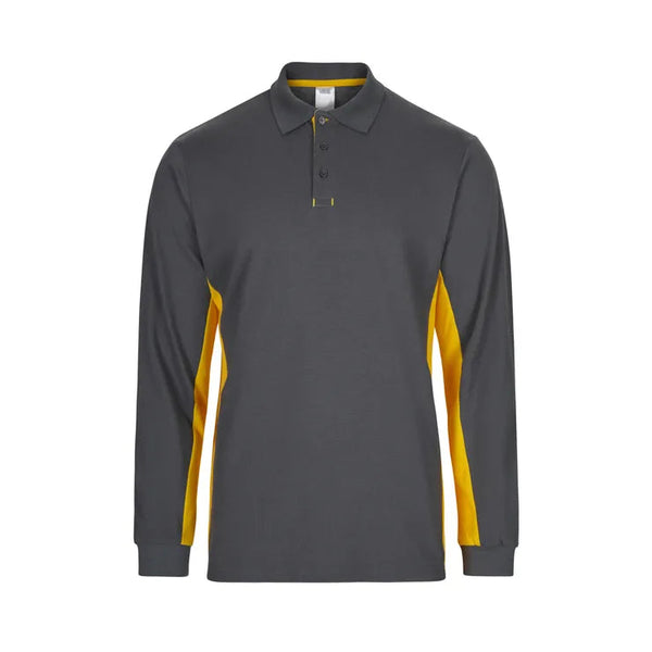 POLO BICOLOR DE MANGA COMPRIDA (1 de 2)-Cinza/Amarelo-XS-RAG-Tailors-Fardas-e-Uniformes-Vestuario-Pro