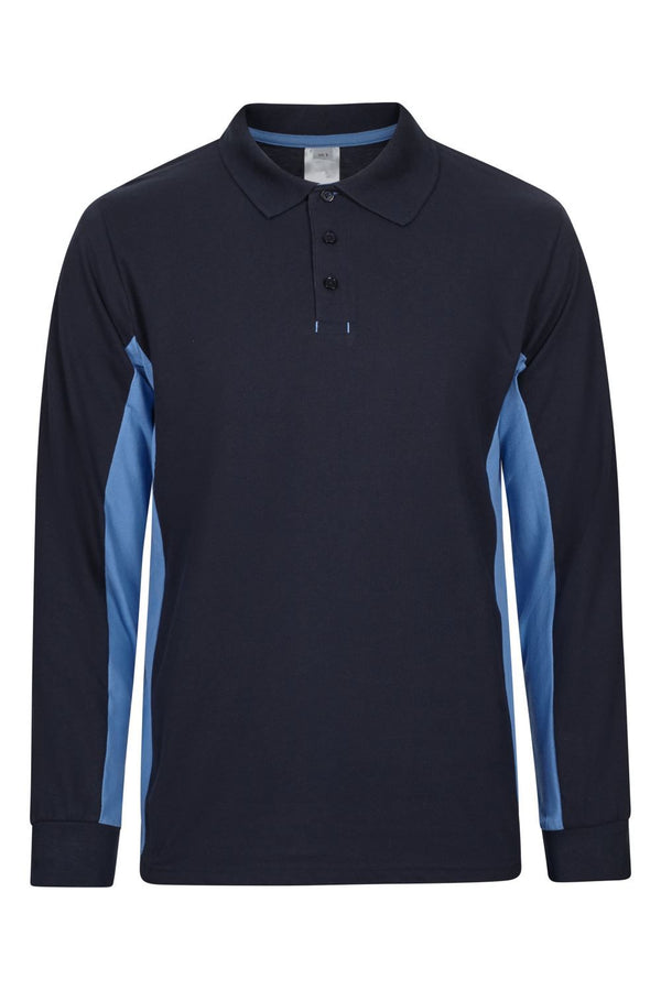 POLO BICOLOR DE MANGA COMPRIDA-Azul Navy/azul Celeste - 61/05-XS-RAG-Tailors-Fardas-e-Uniformes-Vestuario-Pro