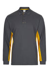 POLO BICOLOR DE MANGA COMPRIDA-Cinza/Amarelo - 08/17-XS-RAG-Tailors-Fardas-e-Uniformes-Vestuario-Pro