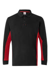 POLO BICOLOR DE MANGA COMPRIDA-Preto/Vermelho - 00/12-XS-RAG-Tailors-Fardas-e-Uniformes-Vestuario-Pro