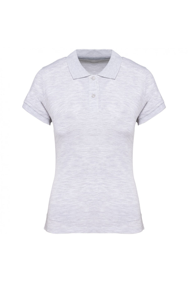 POLO DE SENHORA MANGA CURTA Malha VISEU 220Gms-Ash Heather-S-RAG-Tailors-Fardas-e-Uniformes-Vestuario-Pro