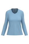 T-shirt de manga comprida decote em V para senhora-Azul Céu-2XL-RAG-Tailors-Fardas-e-Uniformes-Vestuario-Pro