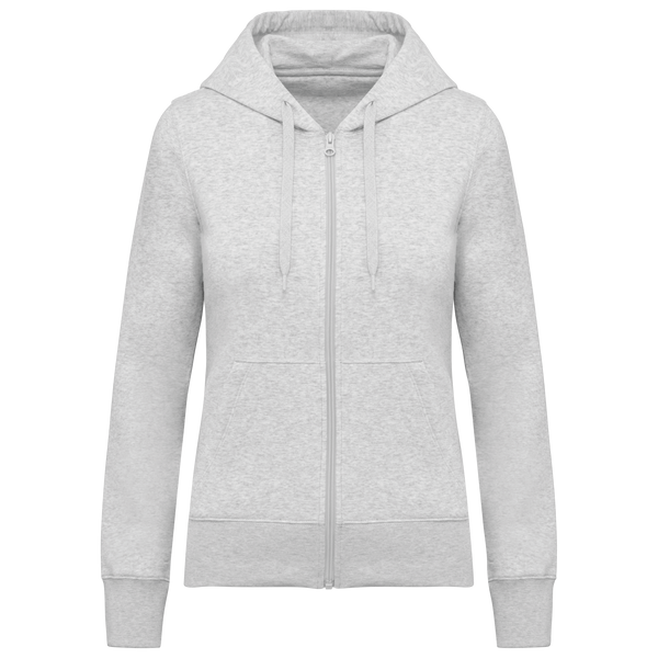Sweatshirt eco-responsável com capuz e fecho de senhora-Cinzento Cinza Mesclado-XS-RAG-Tailors-Fardas-e-Uniformes-Vestuario-Pro