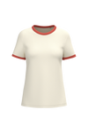 T-shirt Ringer Eco-responsável com Contrastes e Aspeto Lavado Senhora-Marfim / Paprica Lavado-XS-RAG-Tailors-Fardas-e-Uniformes-Vestuario-Pro