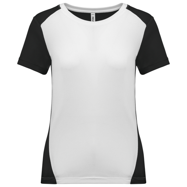T-shirt de Desporto Bicolor Senhora-Branco / Preto-XS-RAG-Tailors-Fardas-e-Uniformes-Vestuario-Pro