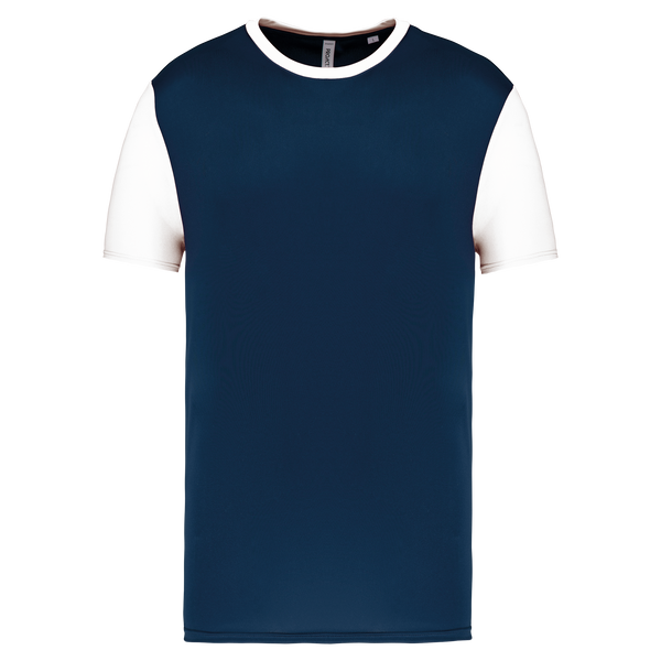 T-shirt Multidesporto Bicolor Manga Curta Unissexo-Azul Marinho Desportivo / Branco-XS-RAG-Tailors-Fardas-e-Uniformes-Vestuario-Pro