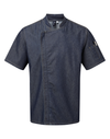 Jaleca de Cozinha com Fecho Unissexo-Denim Índigo-XS-RAG-Tailors-Fardas-e-Uniformes-Vestuario-Pro