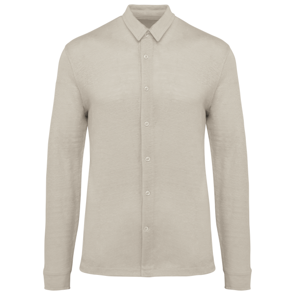 Camisa em Linho de Homem-Areia Linho-S-RAG-Tailors-Fardas-e-Uniformes-Vestuario-Pro