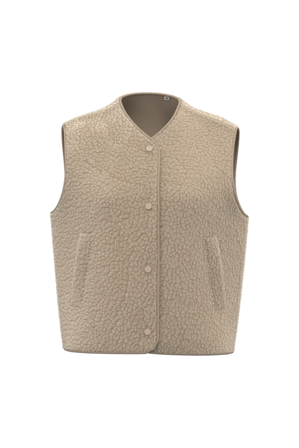 Colete em Sherpa de Senhora-Areia Molhada-XS-RAG-Tailors-Fardas-e-Uniformes-Vestuario-Pro