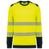 T-shirt de Alta Visibilidade Manga Comprida Reciclada Unissexo-Amarelo Hi Viz / Azul Marinho-XS-RAG-Tailors-Fardas-e-Uniformes-Vestuario-Pro