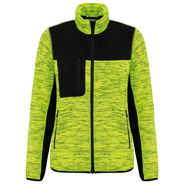 Casaco de Trabalho em Malha Polytricot Reciclada Senhora-Amarelo Fluorescente Mesclado / Preto-XS-RAG-Tailors-Fardas-e-Uniformes-Vestuario-Pro