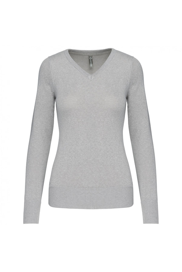 PULLOVER Genebra de Senhora decote em V-Grey Melange-XS-RAG-Tailors-Fardas-e-Uniformes-Vestuario-Pro
