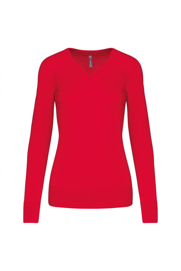PULLOVER Genebra de Senhora decote em V-Vermelho-XS-RAG-Tailors-Fardas-e-Uniformes-Vestuario-Pro