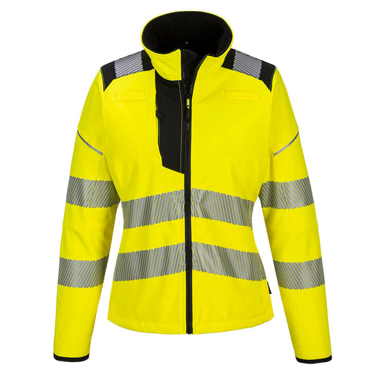 PW3 Hi-Vis Mulher Softshell-Amarelo/Preto-XS-RAG-Tailors-Fardas-e-Uniformes-Vestuario-Pro