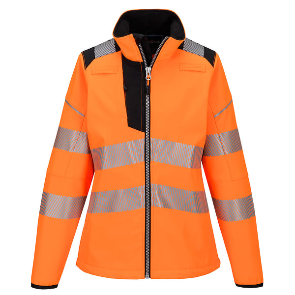 PW3 Hi-Vis Mulher Softshell-Laranja/Preto-L-RAG-Tailors-Fardas-e-Uniformes-Vestuario-Pro