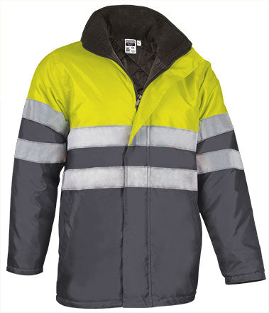 Parka de Alta Visibilidade Andradina-Amarelo Flor/Cinza-S-RAG-Tailors-Fardas-e-Uniformes-Vestuario-Pro