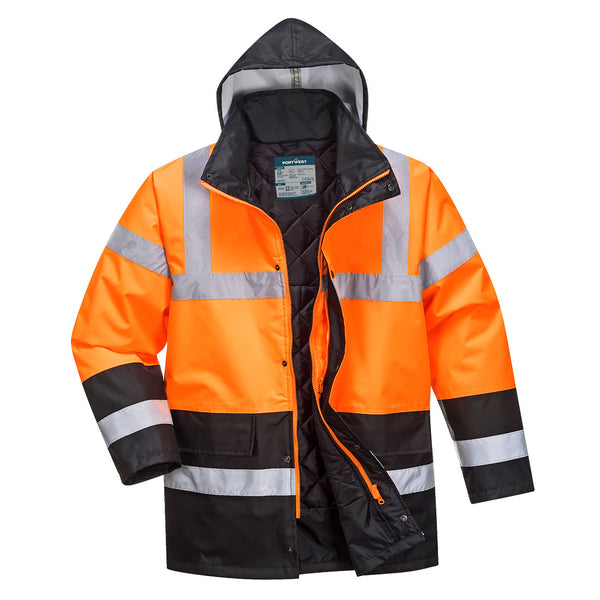 Parka de Tráfego Bicolor de Alta Visibilidade-Laranja/preto-XS-RAG-Tailors-Fardas-e-Uniformes-Vestuario-Pro