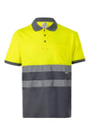 Polo Algodao Bicolor Manga Curta de Alta Visibilidade-Cinza / Amarelo-S-RAG-Tailors-Fardas-e-Uniformes-Vestuario-Pro