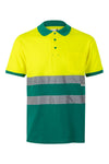 Polo Algodao Bicolor Manga Curta de Alta Visibilidade-Verde-S-RAG-Tailors-Fardas-e-Uniformes-Vestuario-Pro