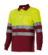 Polo Bicolor de Manga Comprida de Alta Visibilidade-Amarelo/Grena-XS-RAG-Tailors-Fardas-e-Uniformes-Vestuario-Pro