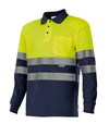 Polo Bicolor de Manga Comprida de Alta Visibilidade-Sup Ama/Inf Mar-XS-RAG-Tailors-Fardas-e-Uniformes-Vestuario-Pro