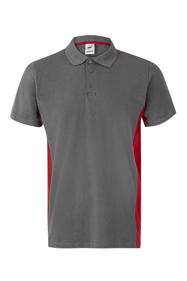 Polo Bicolor de Manga Curta-Cinza/Vermelho-XS-RAG-Tailors-Fardas-e-Uniformes-Vestuario-Pro
