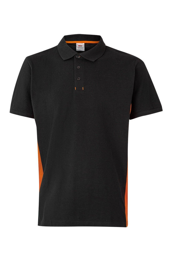 Polo Bicolor de Manga Curta-Preto/Laranja-XS-RAG-Tailors-Fardas-e-Uniformes-Vestuario-Pro