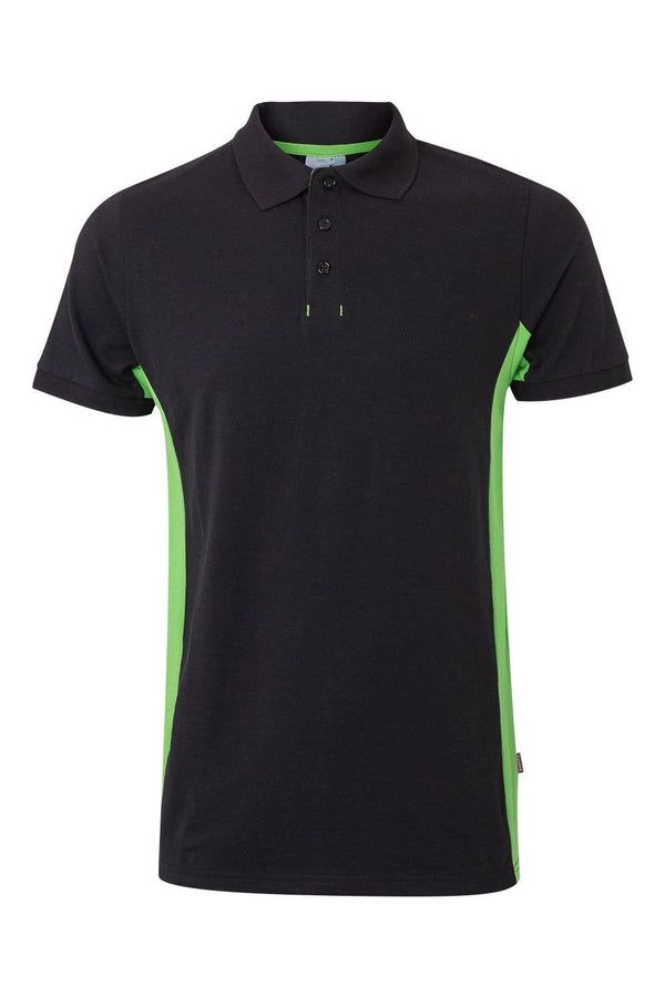 Polo Bicolor de Manga Curta-Preto/Verde Lima-XS-RAG-Tailors-Fardas-e-Uniformes-Vestuario-Pro
