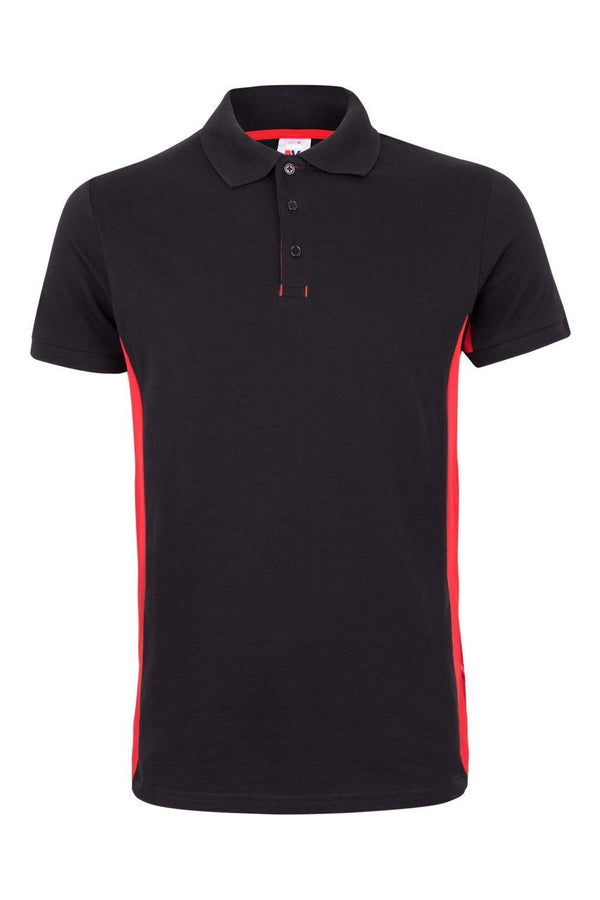 Polo Bicolor de Manga Curta-Preto/Vermelho-XS-RAG-Tailors-Fardas-e-Uniformes-Vestuario-Pro