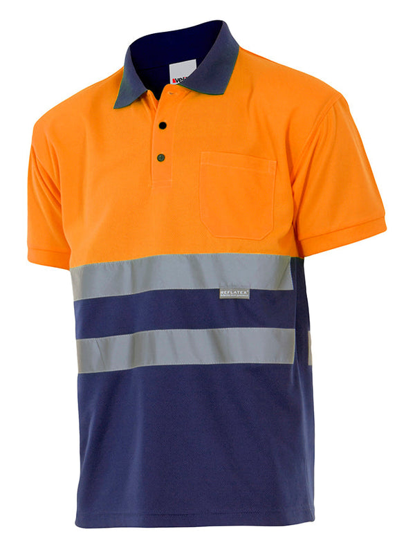 Polo Bicolor de Manga Curta de Alta Visibilidade-Sup Nar/Inf Mar-S-RAG-Tailors-Fardas-e-Uniformes-Vestuario-Pro