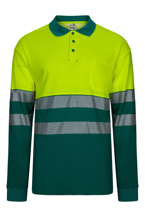 Polo Bicolor m\comprida Alta Visibilidade-Verde/amarelo Fluorescente - 02/20-XL-RAG-Tailors-Fardas-e-Uniformes-Vestuario-Pro