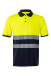 Polo Bicolor m\curta Alta Visibilidade-Amarelo/Marinho-S-RAG-Tailors-Fardas-e-Uniformes-Vestuario-Pro