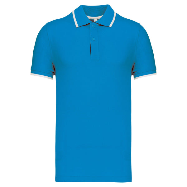 Polo Comporta Bicolor Manga Curta Homem - 220g-Light Turquoise / Branco / Azul Marinho-S-RAG-Tailors-Fardas-e-Uniformes-Vestuario-Pro