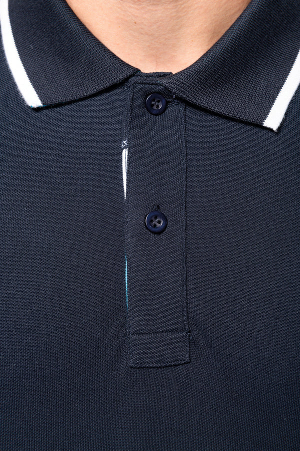 Polo Comporta Bicolor Manga Curta Homem - 220g-RAG-Tailors-Fardas-e-Uniformes-Vestuario-Pro